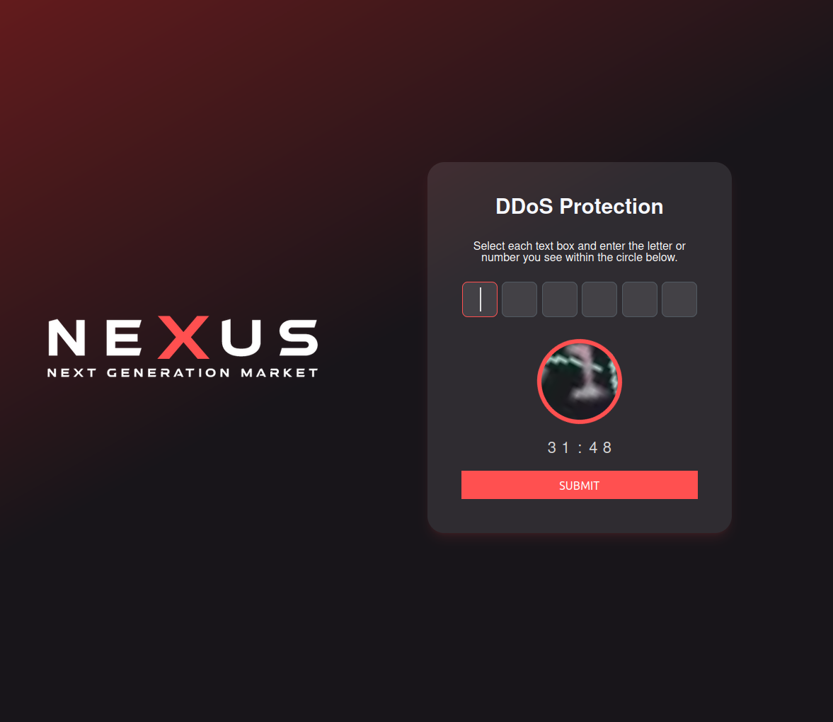 Nexus Market CAPTCHA DDoS Protection Layer - Advanced Security Interface for Darknet Marketplace